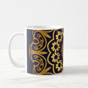 Vintage Einladungskarte mit Mandala-Muster. Deko Kaffeetasse
