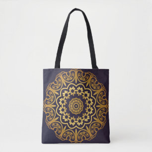 Vintage Einladungskarte mit Mandala-Muster. Deko Tasche
