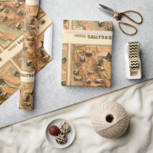 Vintage einzigartige restaurierte Karte von Kalifo Geschenkpapier