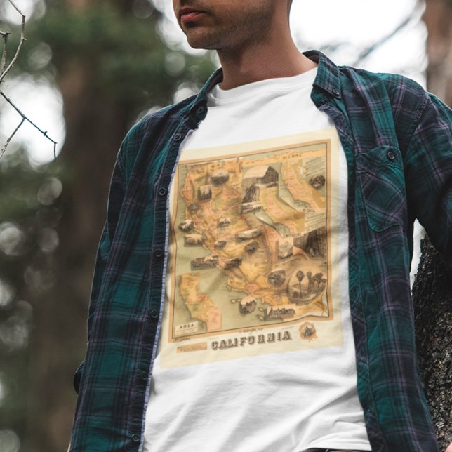 Vintage, einzigartige wiederhergestellte Karte von T-Shirt (Von Creator hochgeladen)