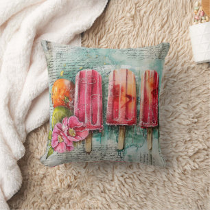 Vintage-Eis am Stiel mit Limette und Hundsrosen Kissen