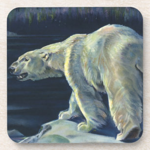 Vintage Eisbär, arktische Meerestiere Tiere Getränkeuntersetzer