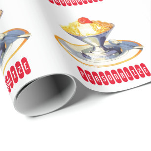 Vintage-Eisbecher Retro-Dessert-Lebensmittel-Verpa Geschenkpapier