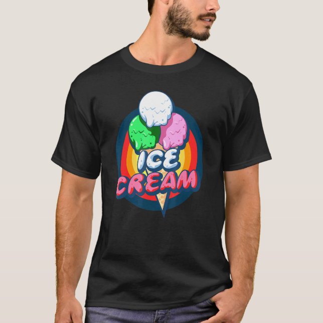 Vintage Eiscreme Cone - Sommerferien Eiscreme T-Shirt (Vorderseite)
