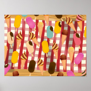 Vintage Eiscreme Picnic Poster
