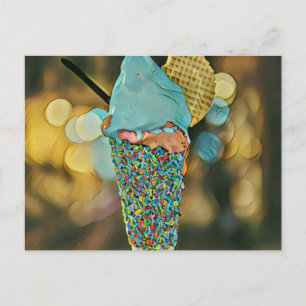 Vintage Eiscreme Postkarte