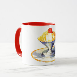 Vintage Eiscreme-Sundae Retro-Desserts Tasse