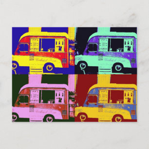 Vintage-Eiscreme-Wagen Europa Pop-Art Postkarte