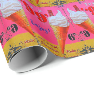 Vintage-Eisdiele-Schild-Wrap-Papier Geschenkpapier