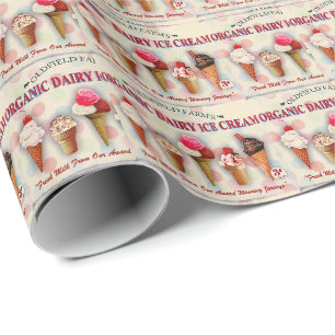 Vintage-Eisdiele-Wrapierpapier Geschenkpapier