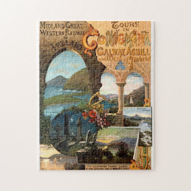 Vintage Eisenbahn - Irland Reiseplakat (Vertikal)