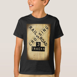 Vintage Eisenbahn-Überfahrt Crossbuck T-Shirt