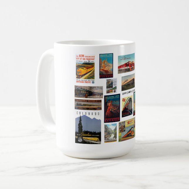 Vintage Eisenbahnwerbung Kaffeetasse (Vorderseite Links)