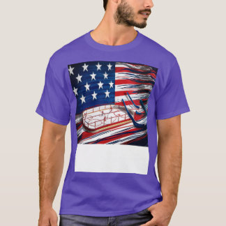 Vintage-Eishockey 4. Juli Männer USA Amerikanische T-Shirt