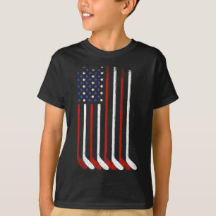 Vintage-Eishockey-Amerikanische-Flagge für Männer T-Shirt