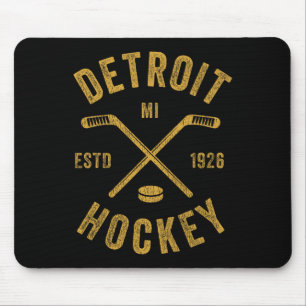 Vintage-Eishockeyschläger aus Detroit, Michigan, D Mousepad