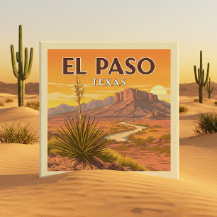 Vintage El Paso Texas Fliese