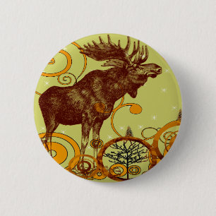 Vintage-Elch-Geschenke Button