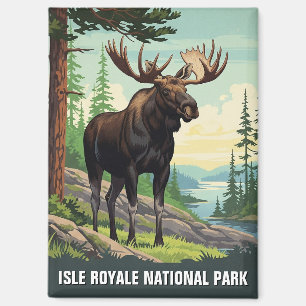 Vintage-Elch im Isle Royale Nationalpark Magnet