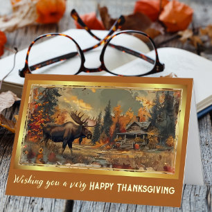 Vintage-Elch-und-Hütte-Thanksgiving