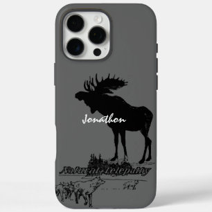 Vintage Elche und Wolf Wildlife - wählen Sie die F iPhone 16 Pro Max Hülle