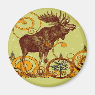 Vintage Elchgeschenke Magnet