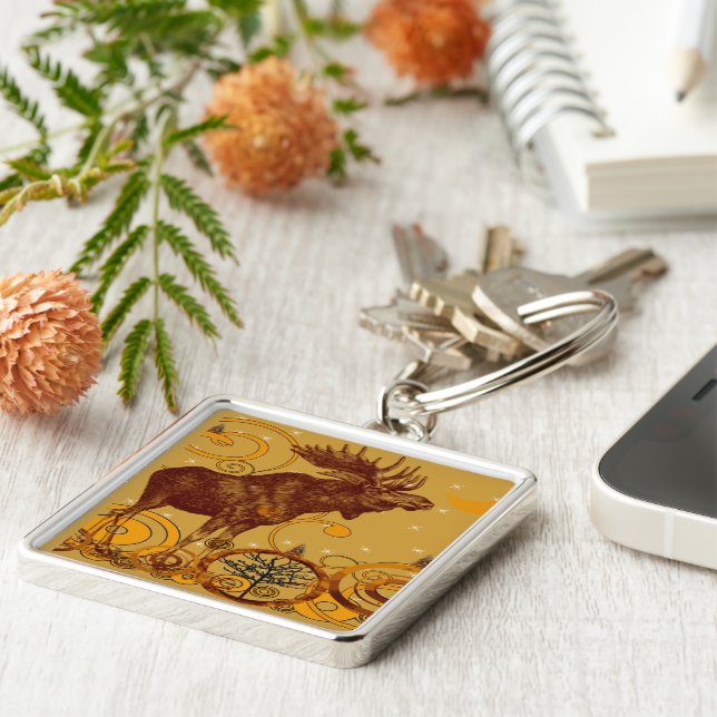 Vintage Elchgeschenke Schlüsselanhänger (Seite)