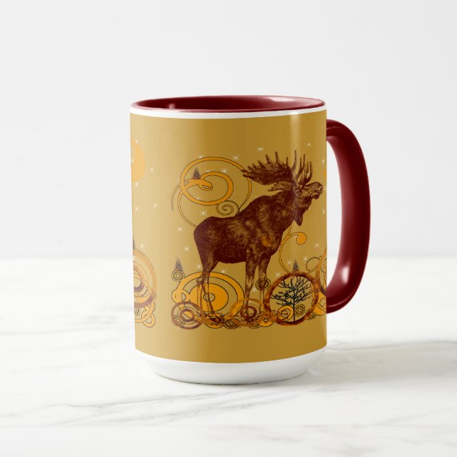 Vintage Elchgeschenke Tasse (VorderseiteRechts)