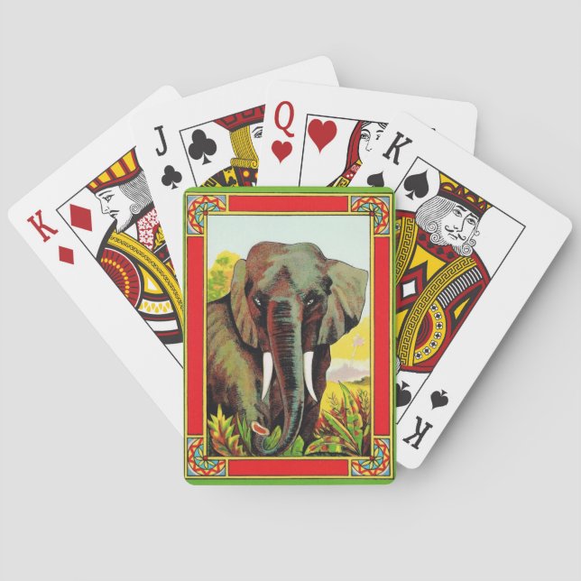 Vintage Elefantenspielkarten Spielkarten (Rückseite)