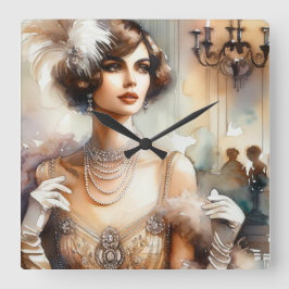 Vintage Elegance Quadratische Wanduhr