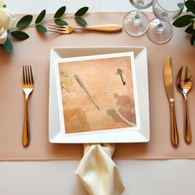 Vintage Elegance Stationery Ephemera Serviette (Von Creator hochgeladen)