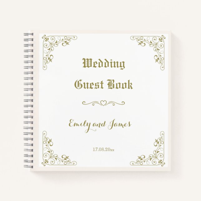 Vintage Elegance Wedding Guest Book Notizbuch (Vorderseite)