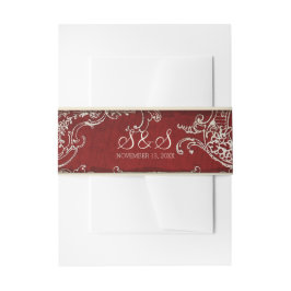 Vintage Elegance Wedding Toile Einladung Bündner B Einladungsbanderole