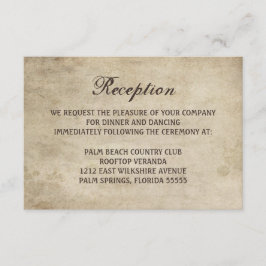 Vintage Eleganstudio Empfang Card Begleitkarte