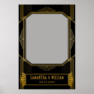 Vintage élégant Art Déco Black Gold Mariage