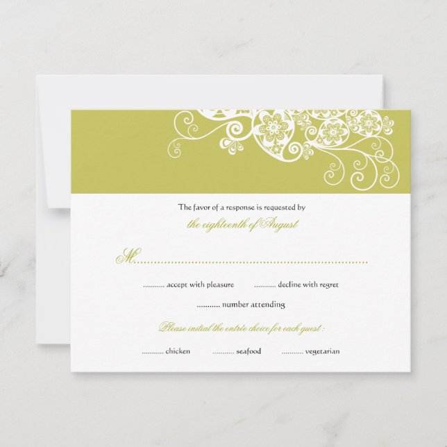 Vintage Elegant Boho Floral Paisley Wedding RSVP (Devant)