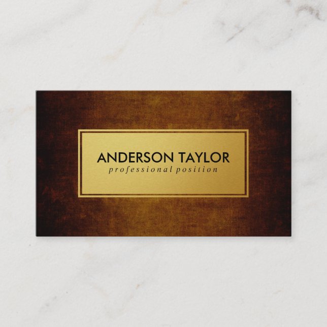 Vintage élégant Brown Étiquette doré (Devant)