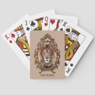 Vintage Elegant Brown Lion King Retro Vater Spielkarten