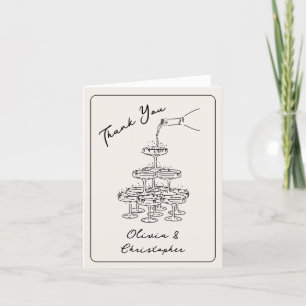 Vintage Elégant Champagne Tower Croquis Merci