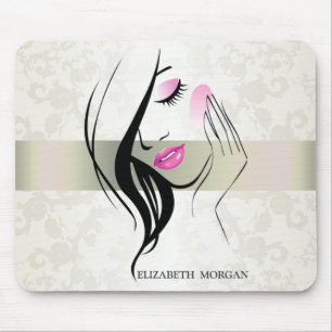 Vintage Elegant, Chic, Spitze, Mädchen Silhouette Mousepad