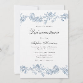 Vintage Elegant Classic Quinceanera Einladung