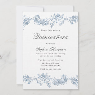 Vintage Elegant Classic Quinceanera Einladung