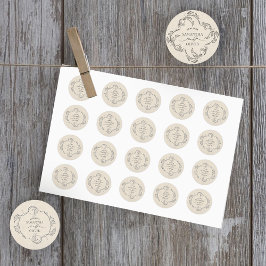 Vintage Elegant Minimalist Wedding Sticker