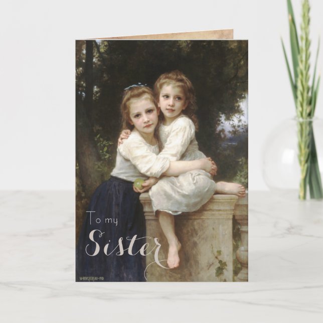 Vintage Elegant Soeur Carte Anniversaire (Devant)