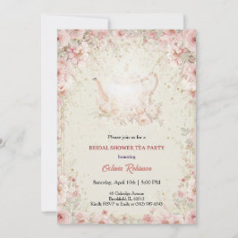 Vintage Elegant Tea Party Bridal Shower Invitation Einladung