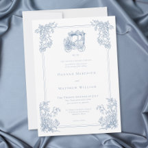 Vintage Elegante Blaue Kutsche Gartenhochzeit