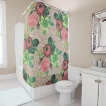 Vintage, elegante Blume Duschvorhang