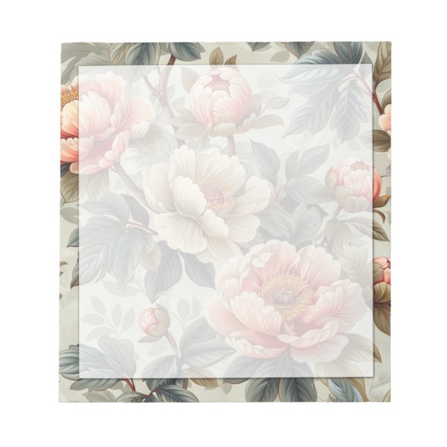 Vintage, elegante Blumen Notizblock (Vorderseite)