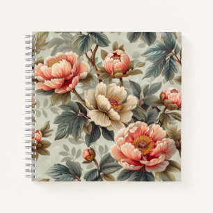 Vintage, elegante Blumen Notizbuch