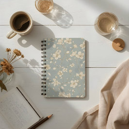 Vintage Elegante Botanische Linienkunst Notizbuch